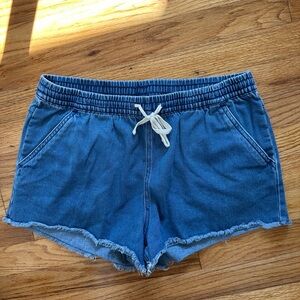 RVCA Blue Jean Shorts with Drawstring Womens Medium